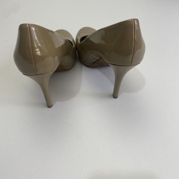 Merona Women’s Heels 7 Dress Stiletto PumpsTan Faux Leather Slip‎ On Almond Toe - Picture 14 of 16